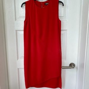 DKNY Orange Asymmetrical Hem Sheath Dress P Small